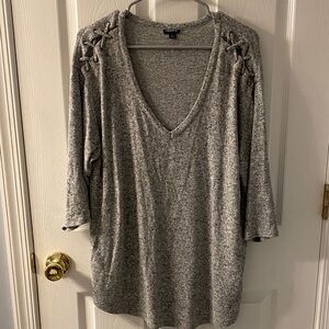 Torrid Heather Gray V-Neck Blouse